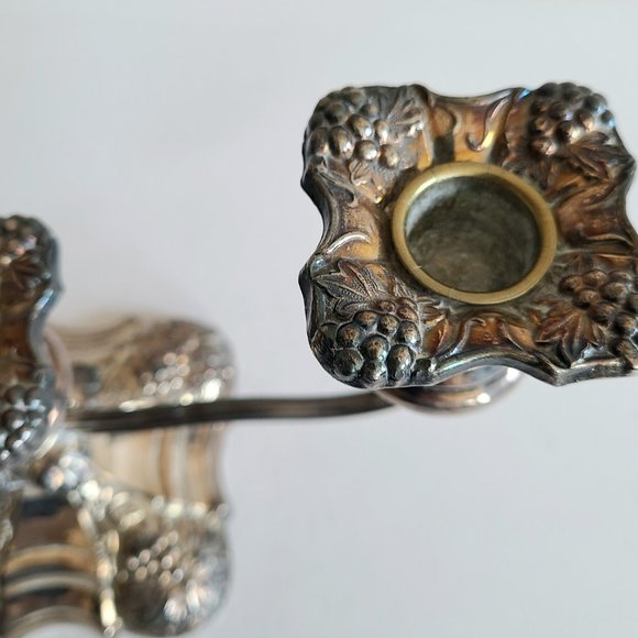 Vintage Coronet Plate 47 EP 47 Lead 3 branches candleholder/candlesticks. - Picture 8 of 11